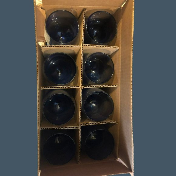 NOS Libbey NIB Set of 8 Montibello Mediterranean Blue 13oz Wine Glasses - Picture 4 of 5